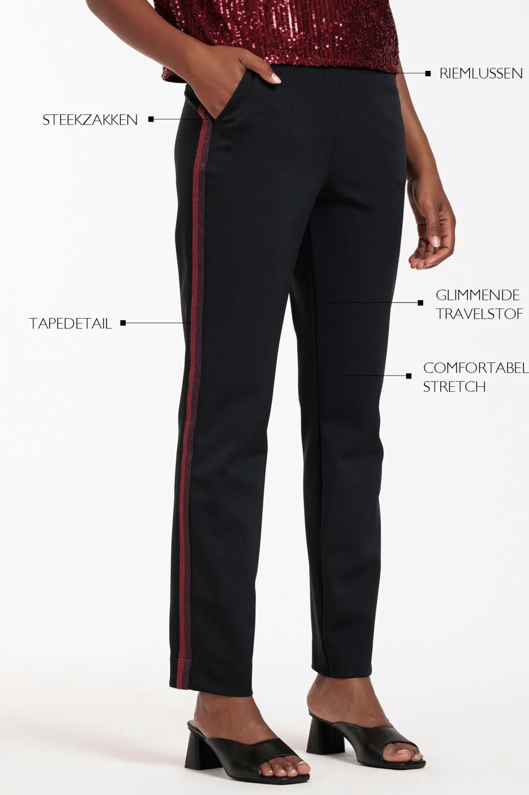 Studio Anneloes Anna shiny bonded trousers -