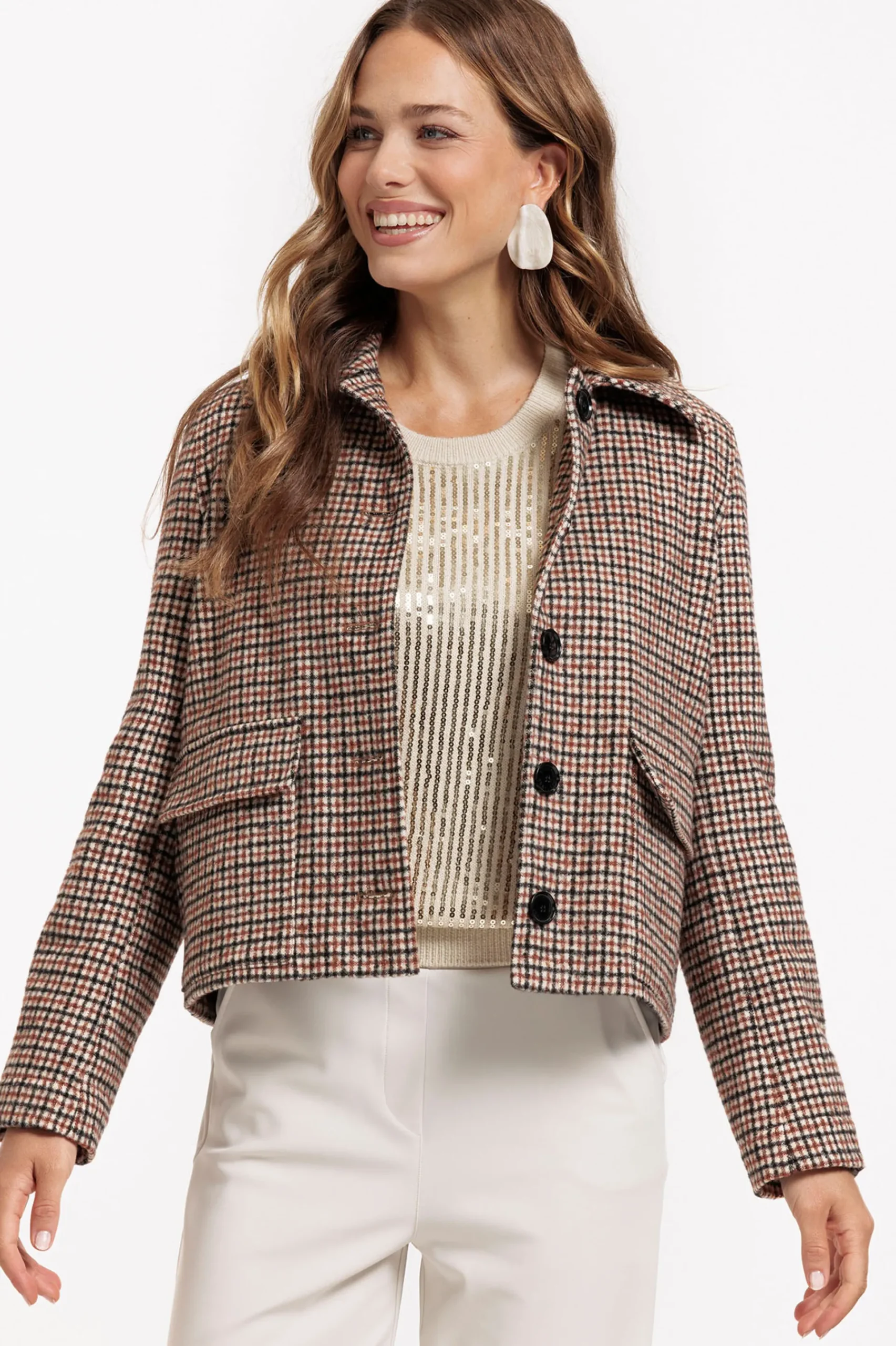 Studio Anneloes Caddy brushed check coat -