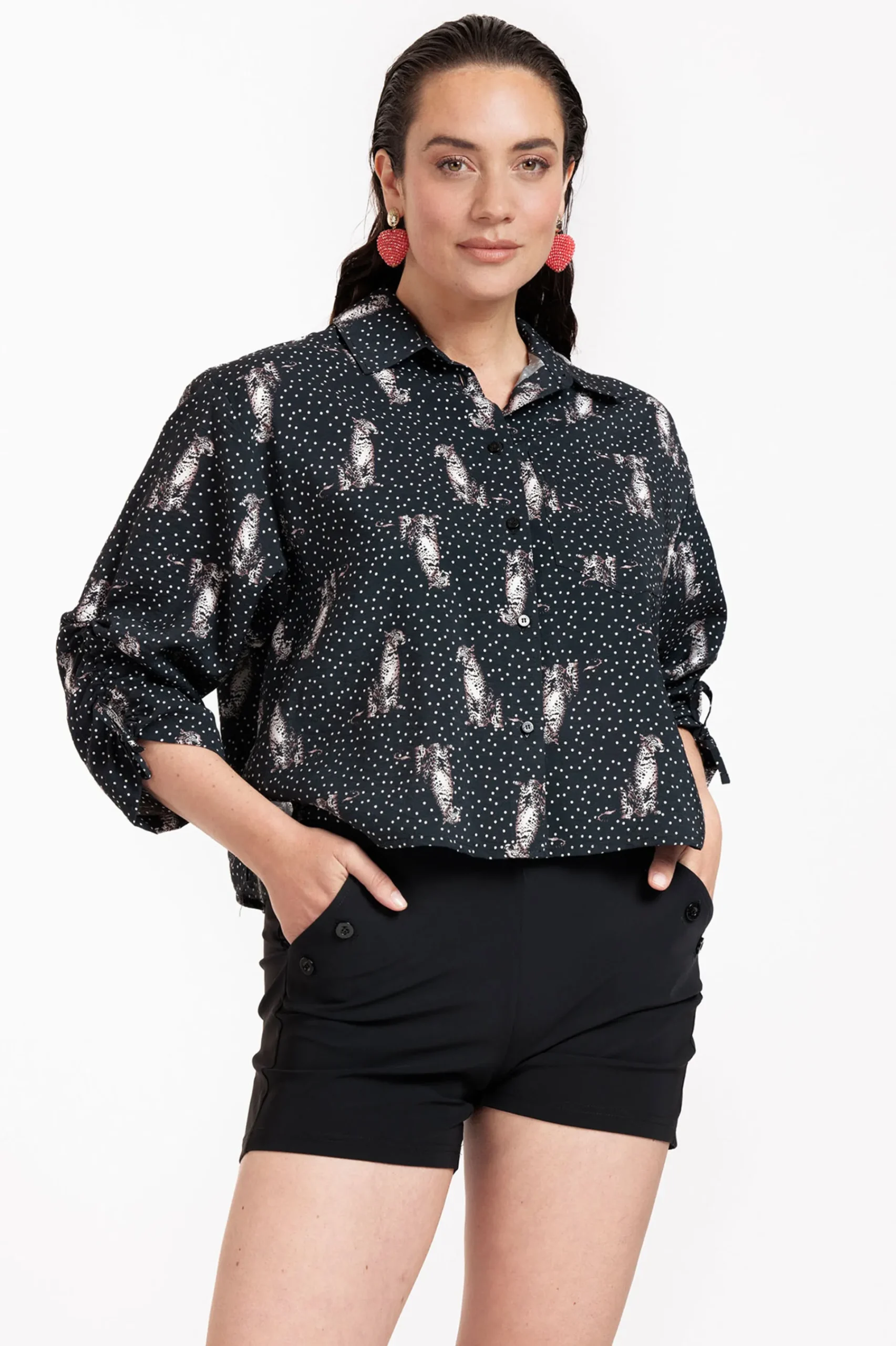 Studio Anneloes Dionne dot panther blouse -