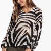 Studio Anneloes Elain zebra crepe top -