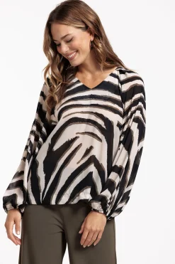 Studio Anneloes Elain zebra crepe top -