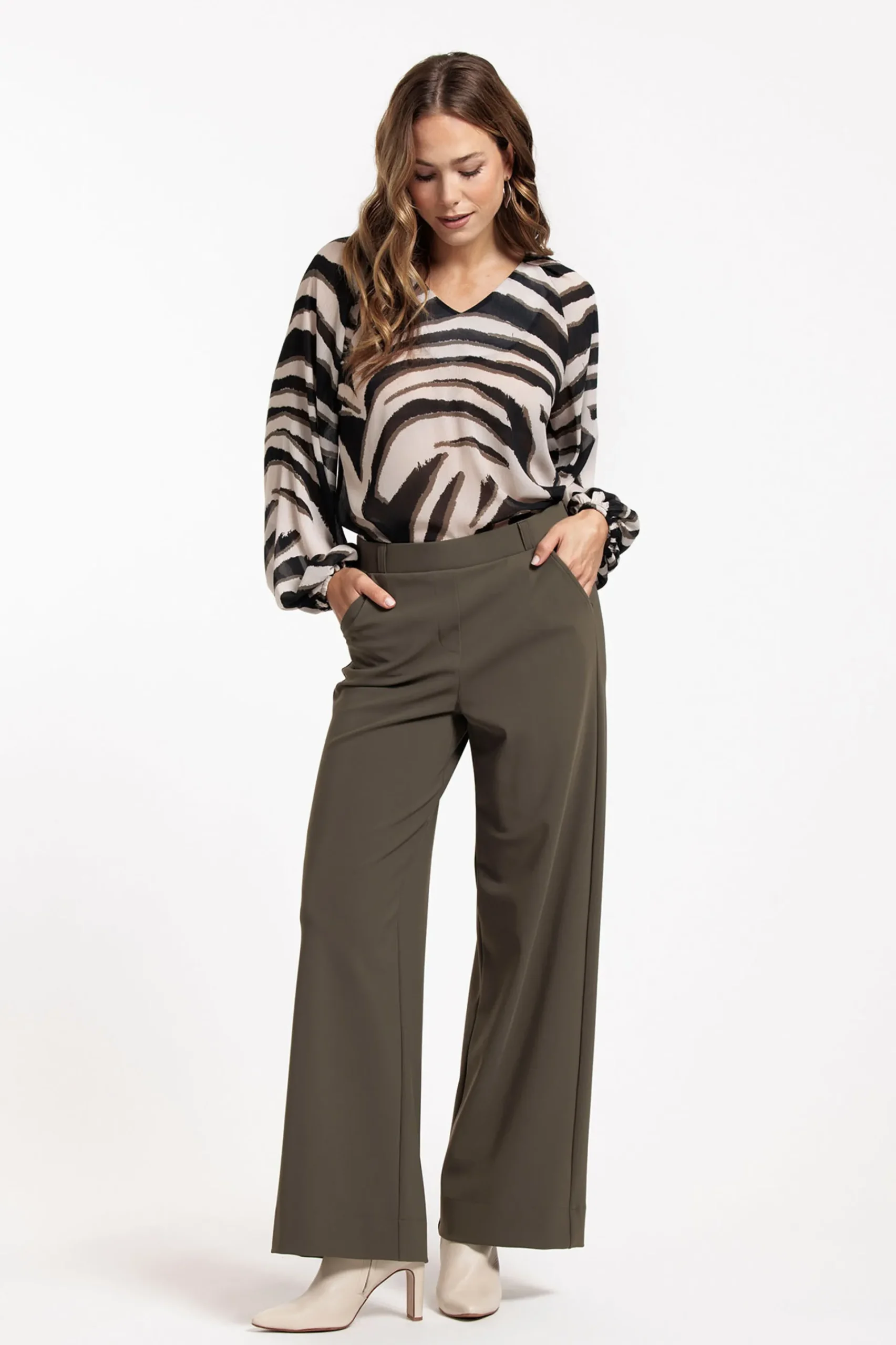 Studio Anneloes Elain zebra crepe top -