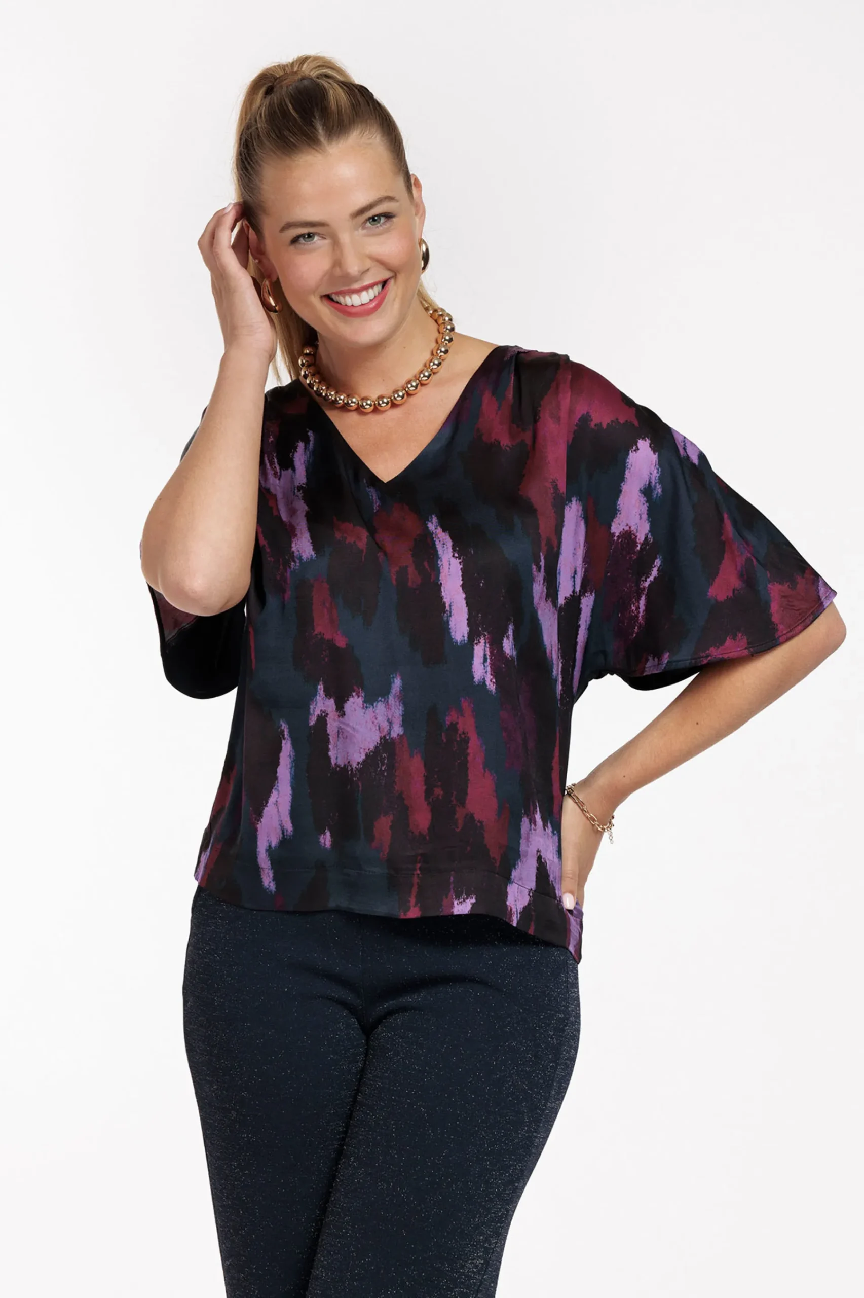 Studio Anneloes Famous satin leopard top -