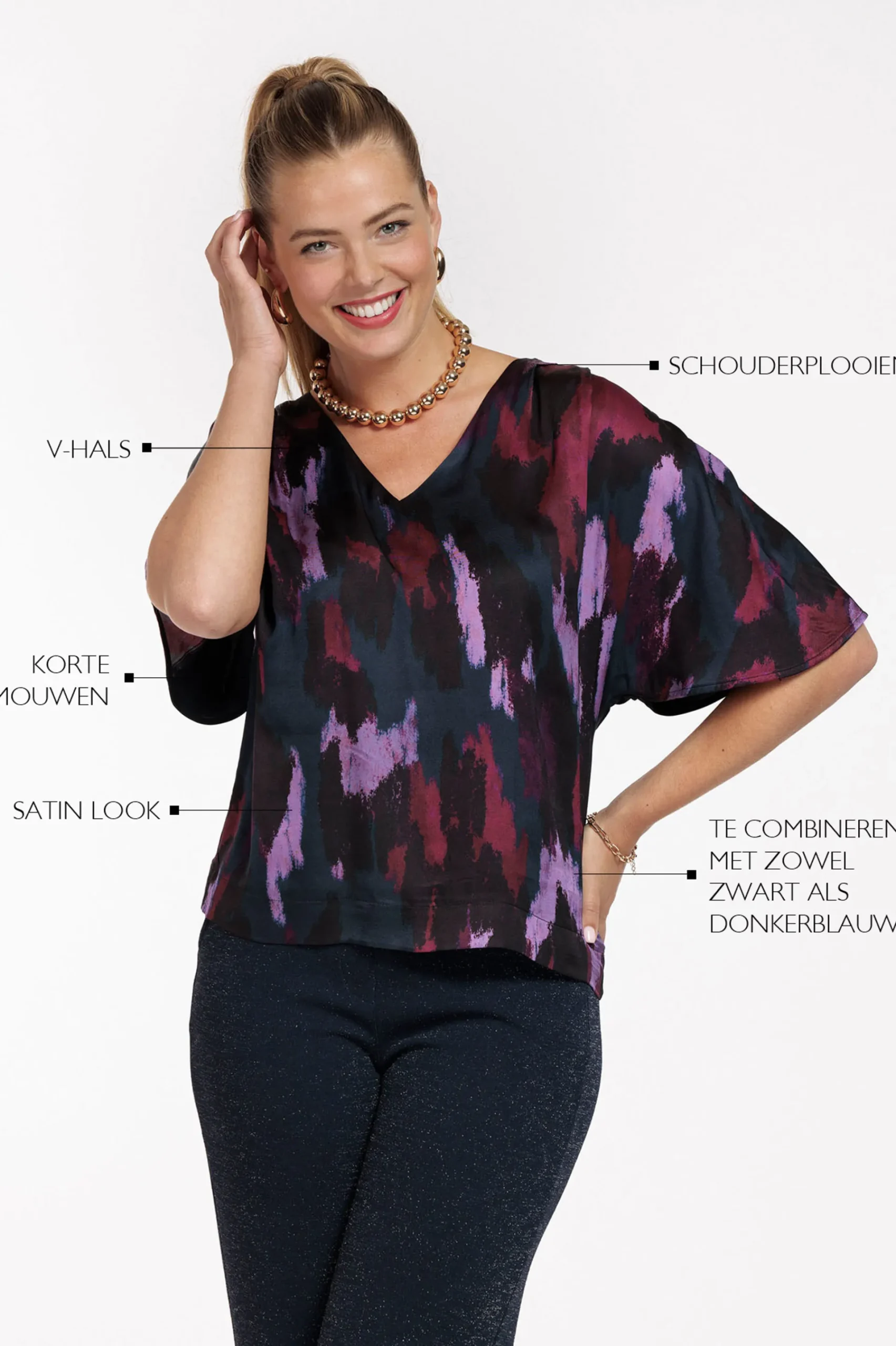 Studio Anneloes Famous satin leopard top -