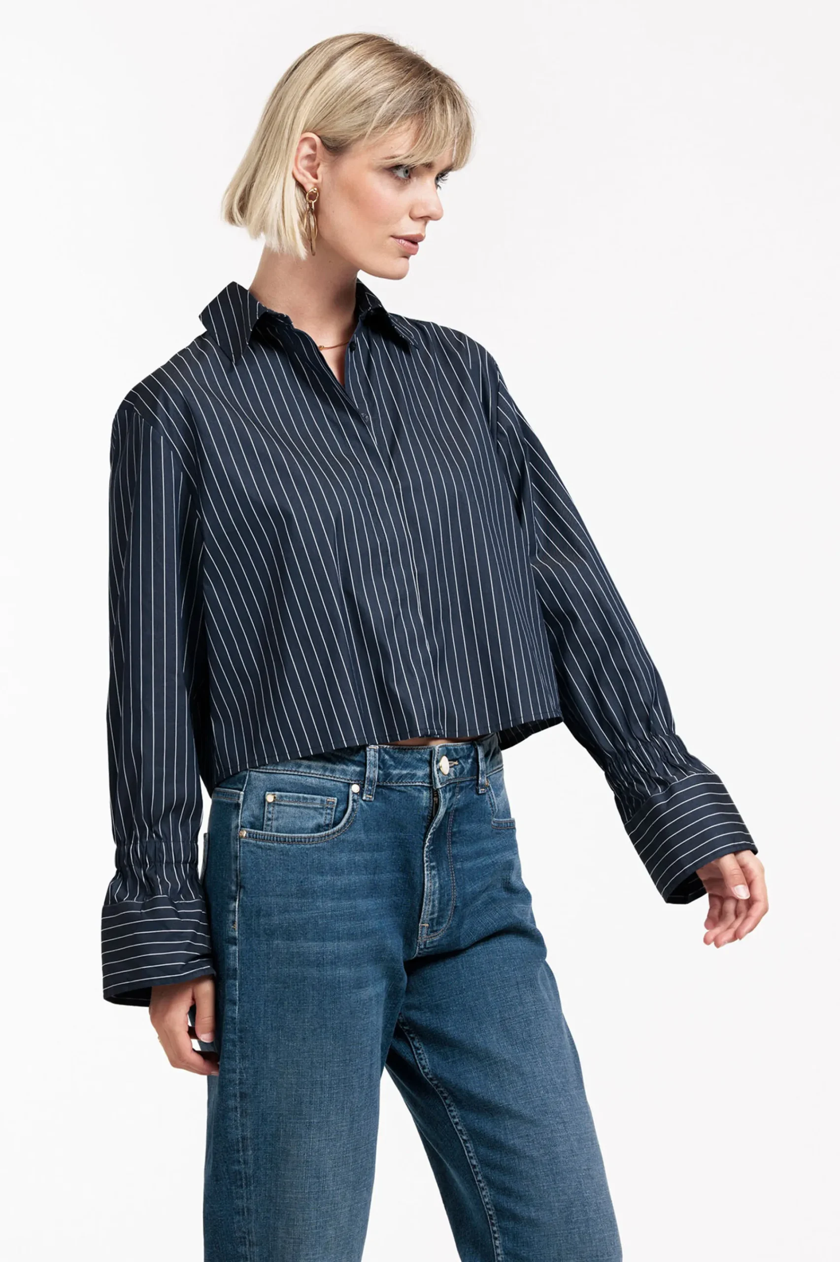 Studio Anneloes Fildeli poplin stripe blouse -