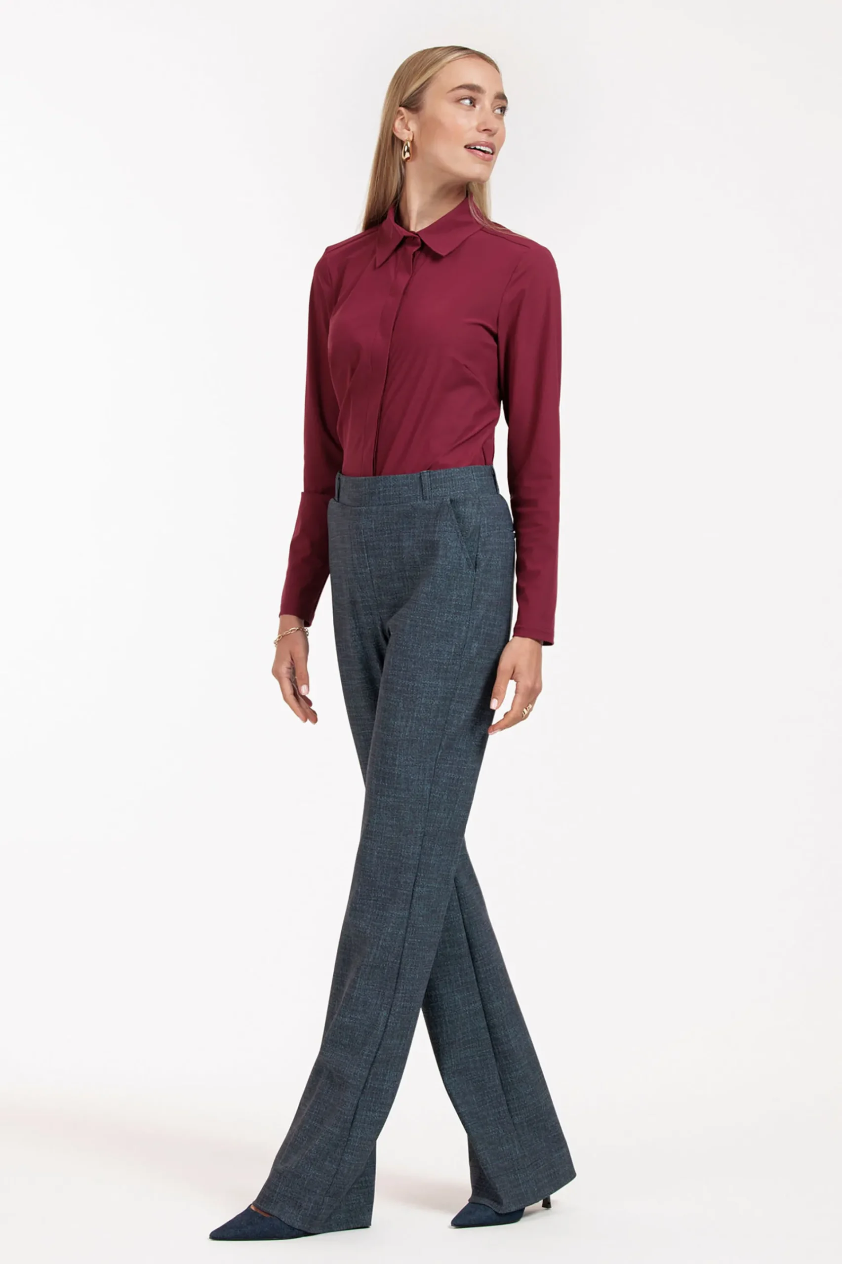 Studio Anneloes Flair LONG bnd dnm tweed trousers -
