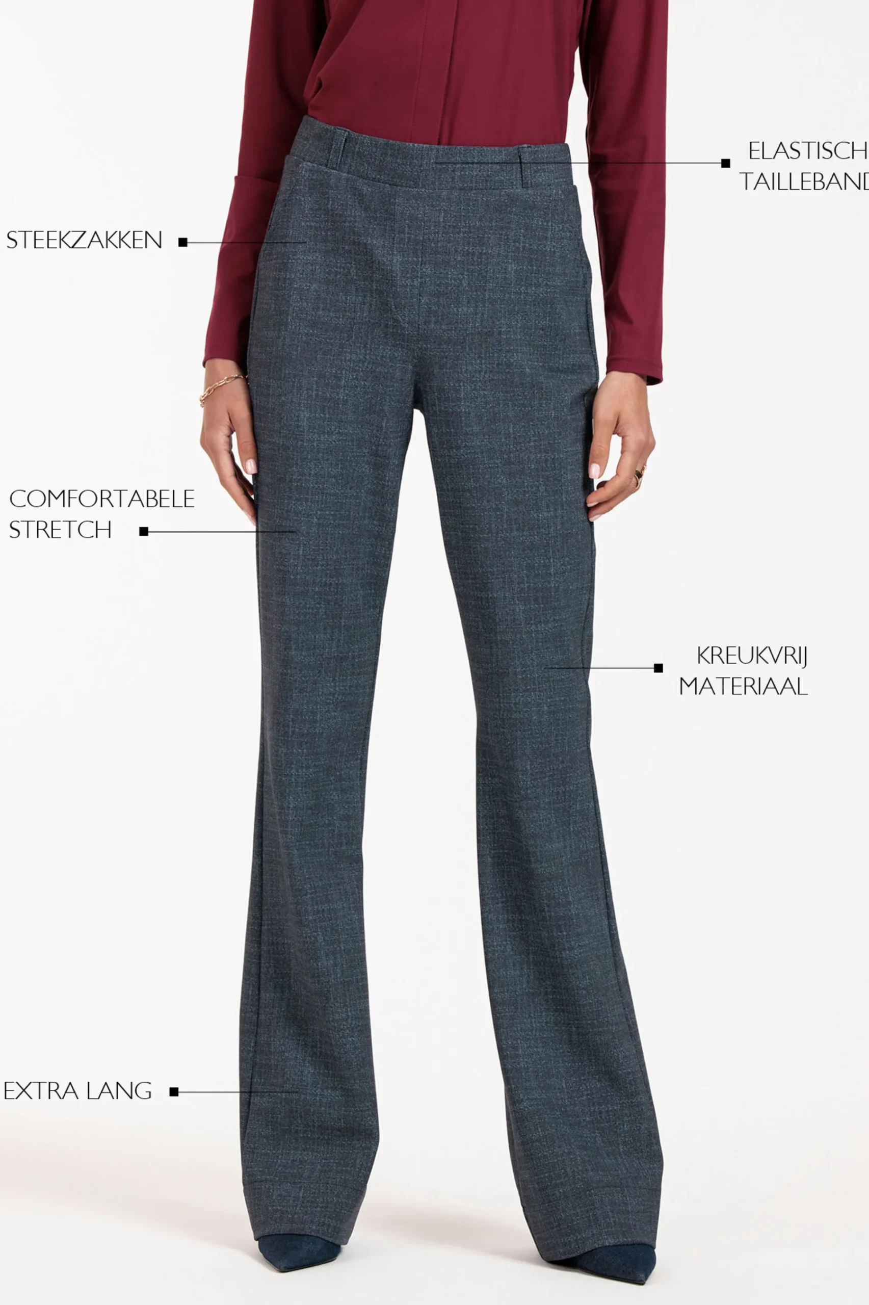 Studio Anneloes Flair LONG bnd dnm tweed trousers -