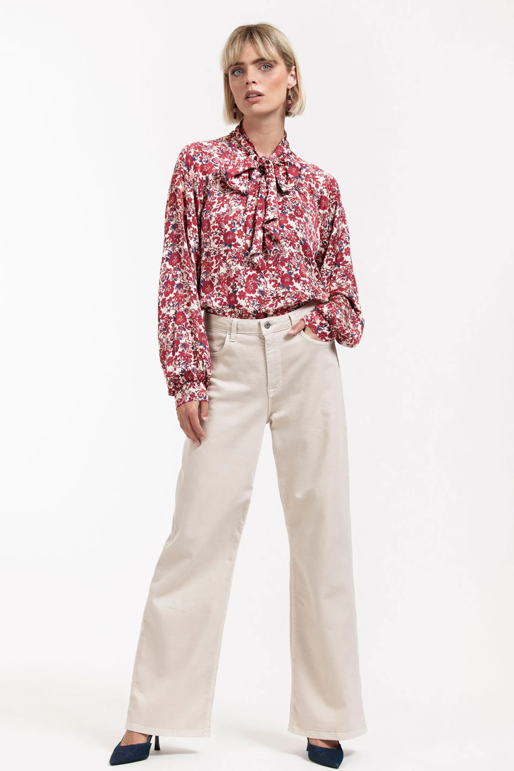 Studio Anneloes Frances flower satin blouse -