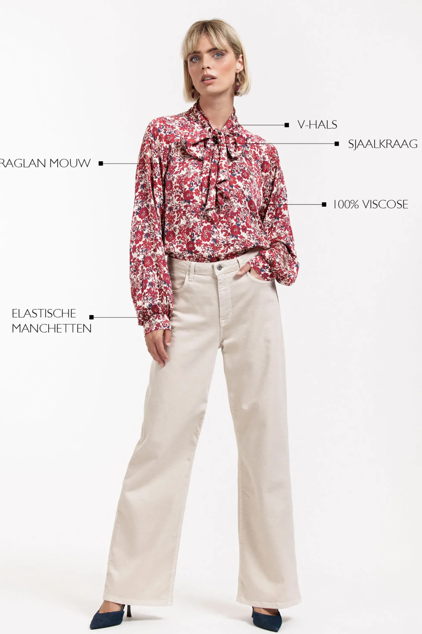 Studio Anneloes Frances flower satin blouse -