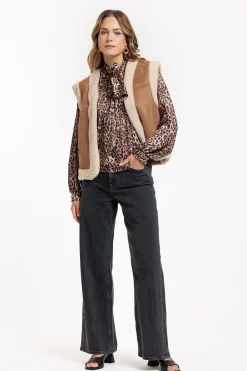 Studio Anneloes Frances satin animal blouse -