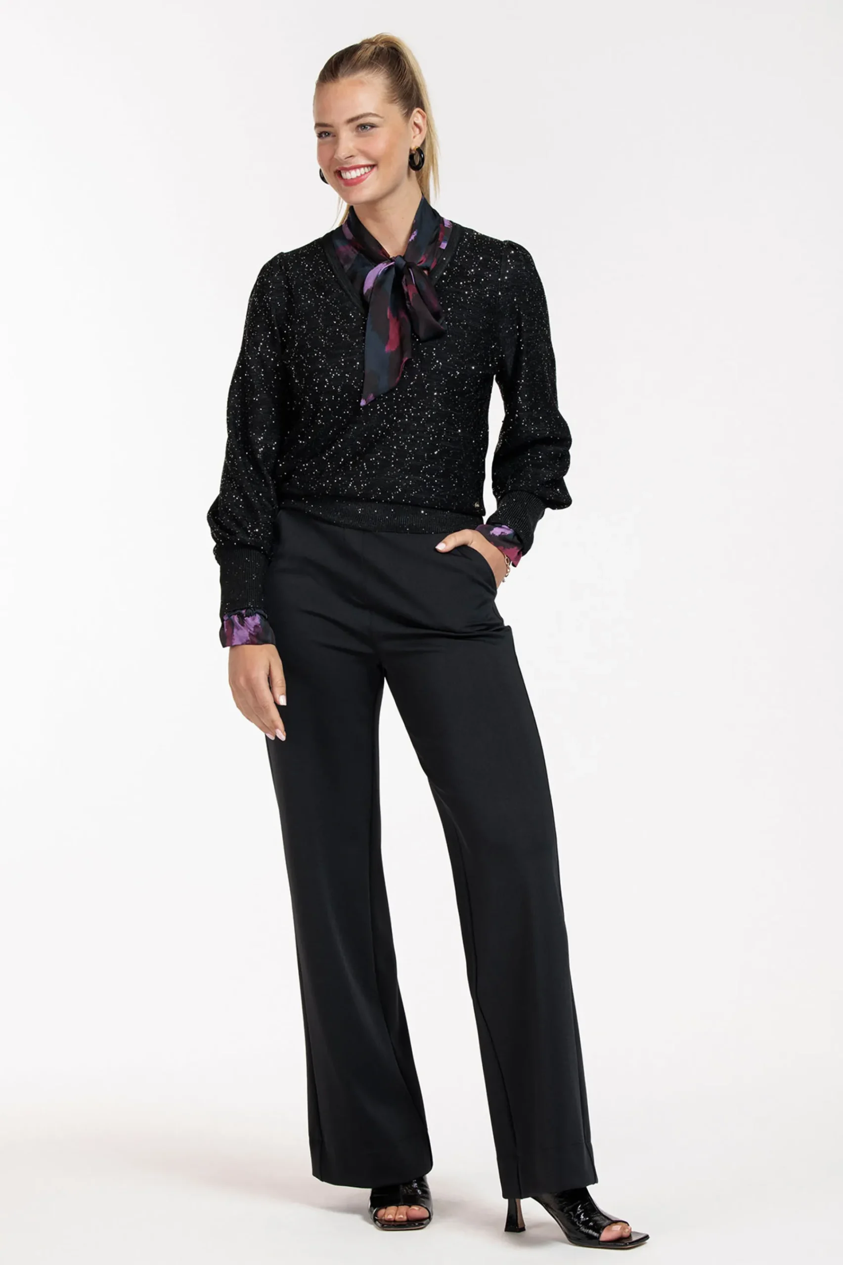 Studio Anneloes Frances satin leopard blouse -