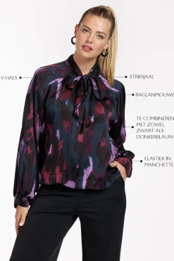 Studio Anneloes Frances satin leopard blouse -