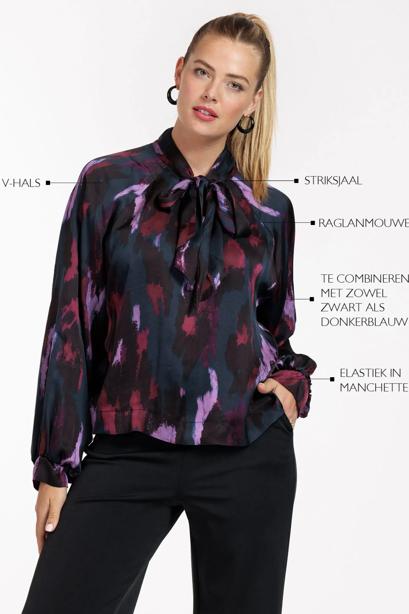 Studio Anneloes Frances satin leopard blouse -