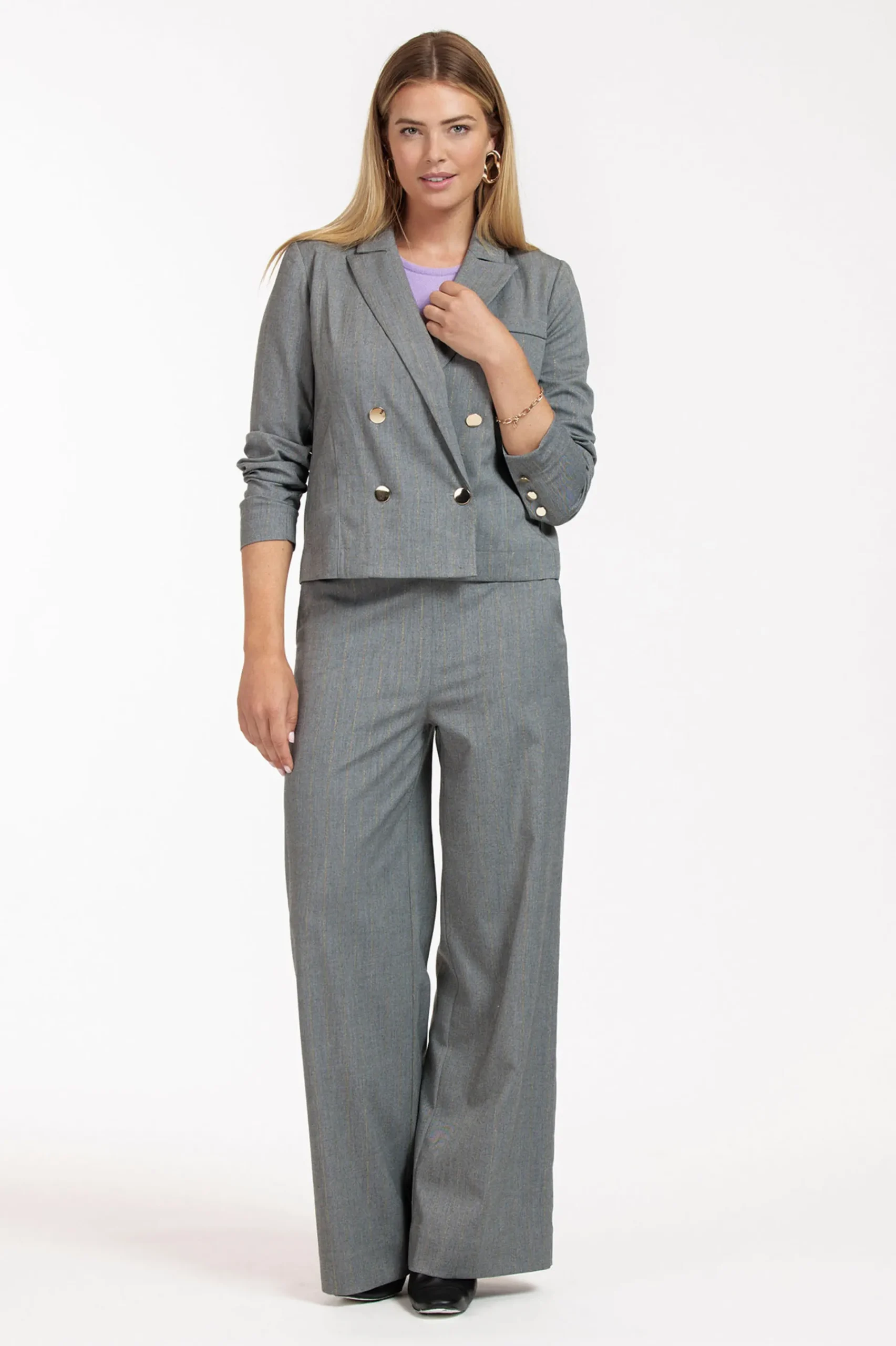 Studio Anneloes Franky gold stripe blazer -