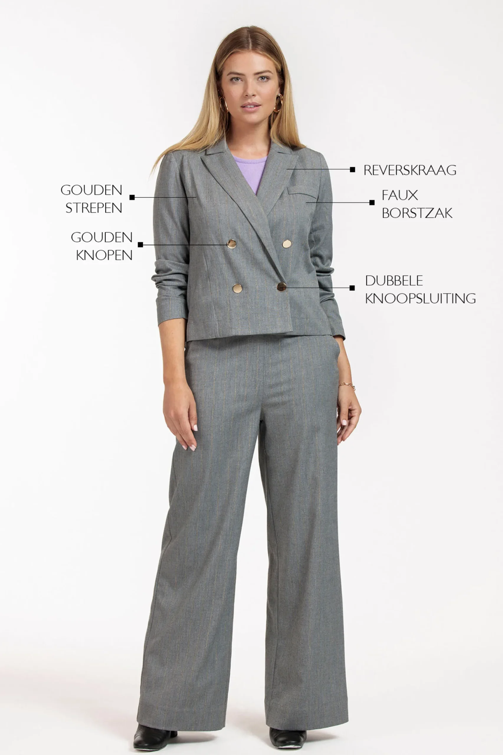 Studio Anneloes Franky gold stripe blazer -