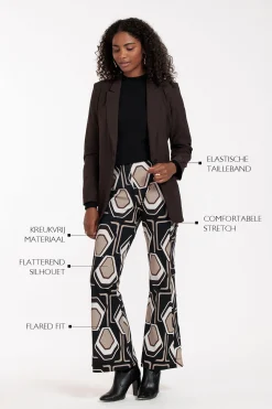 Studio Anneloes Ginger graphic flair trousers -