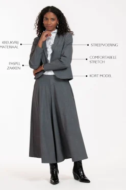 Studio Anneloes Idani grey melee blazer -