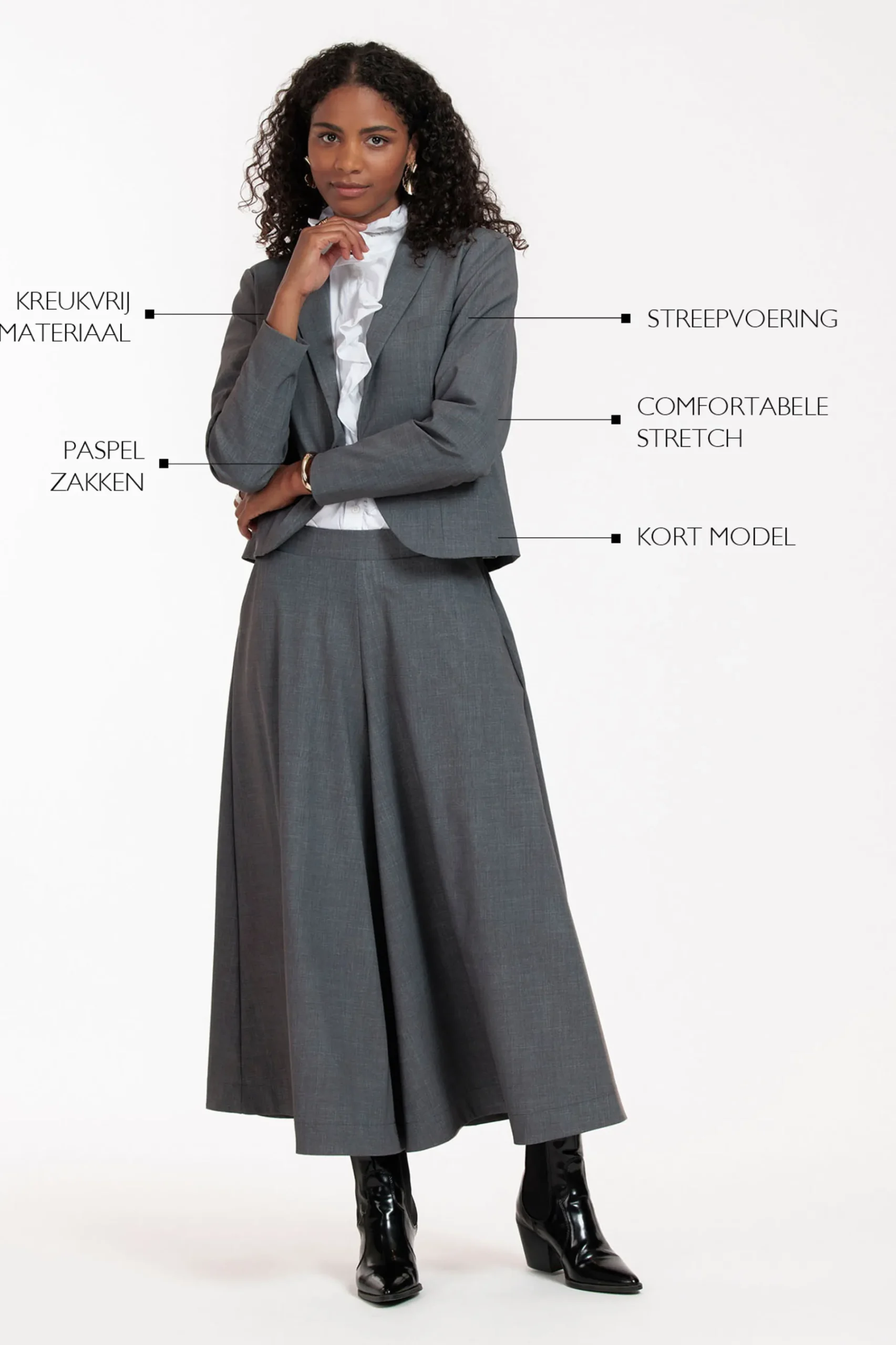 Studio Anneloes Idani grey melee blazer -