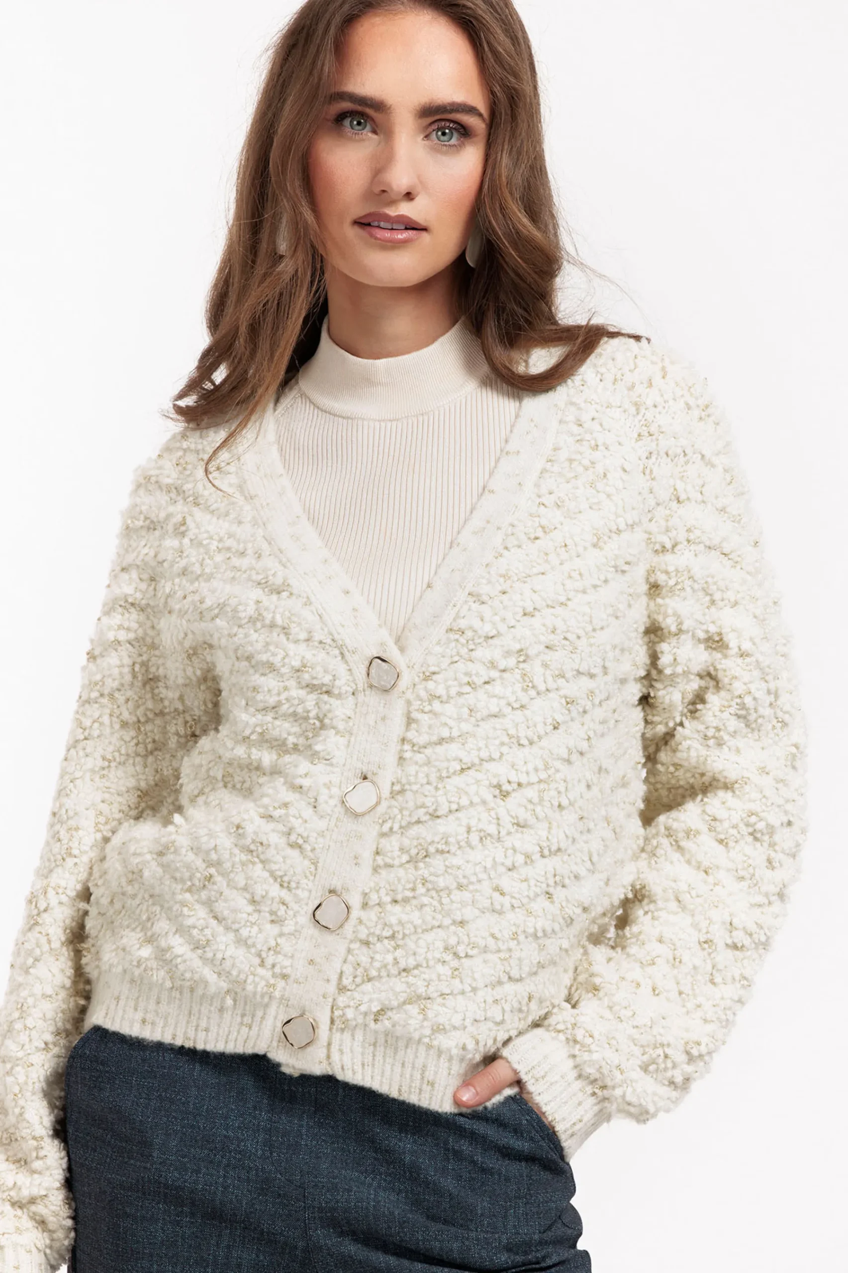 Studio Anneloes Iris chunky glitter cardigan -