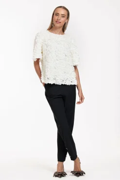 Studio Anneloes Ivory button trousers -