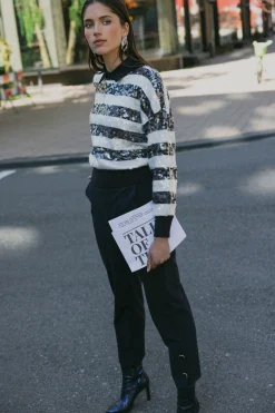 Studio Anneloes Ivory button trousers -
