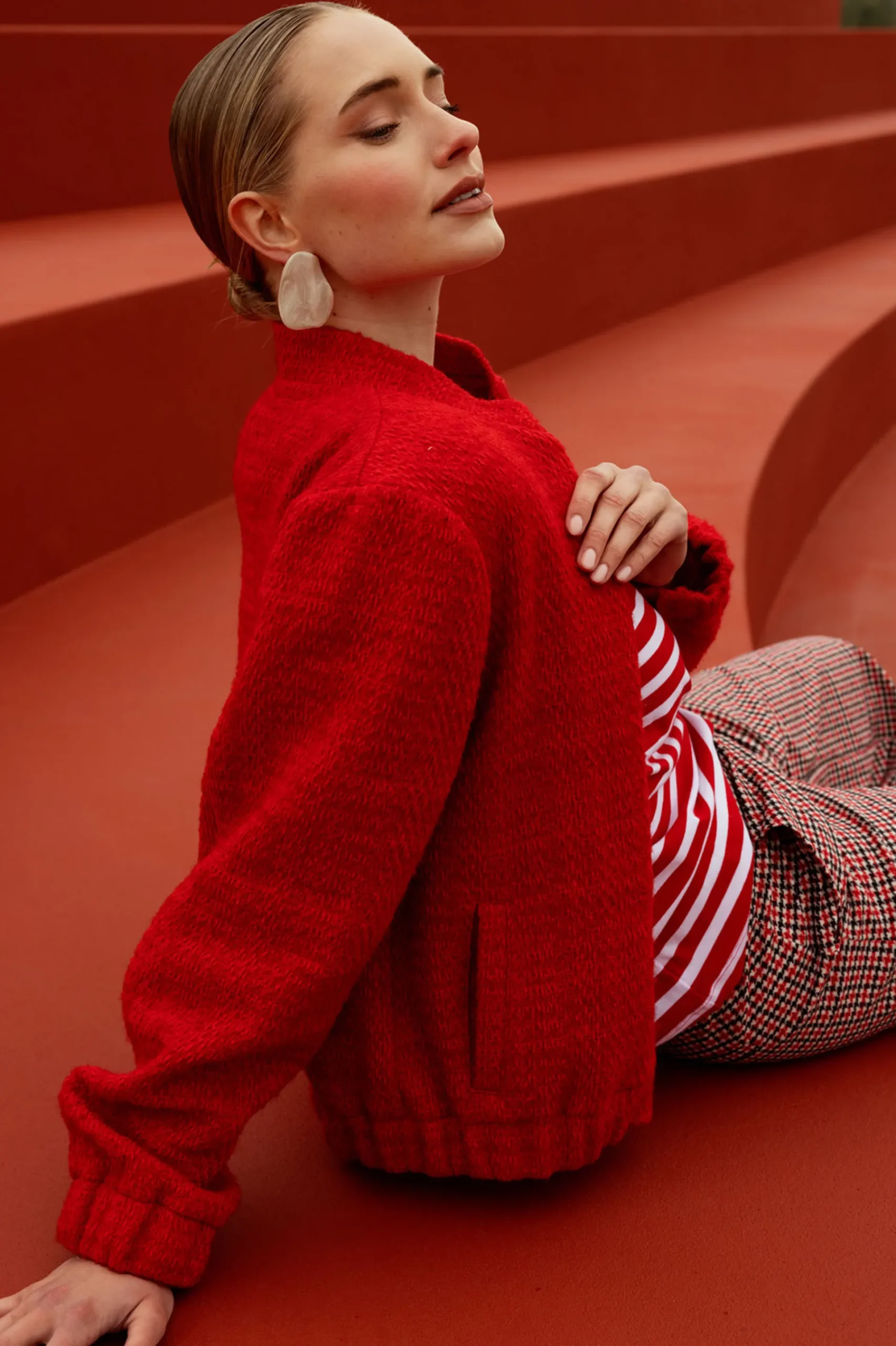 Studio Anneloes Jax tweed bomber jacket -