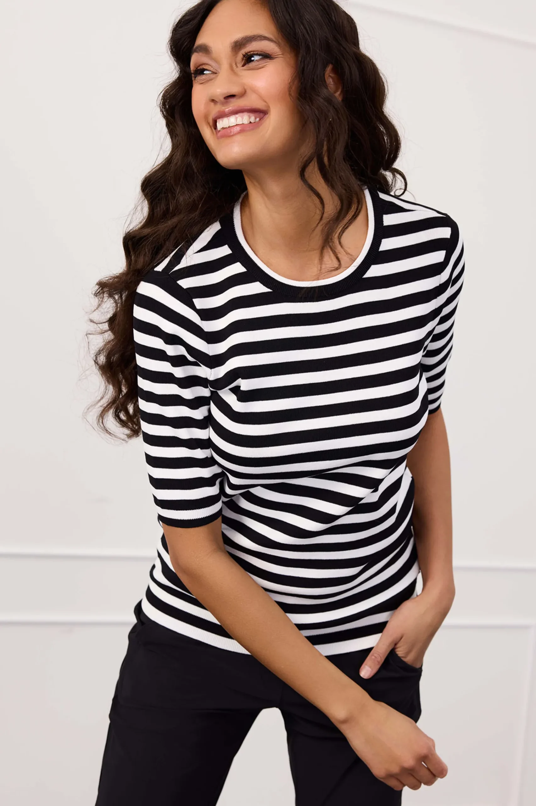 Studio Anneloes Luna stripe short slv pullover -