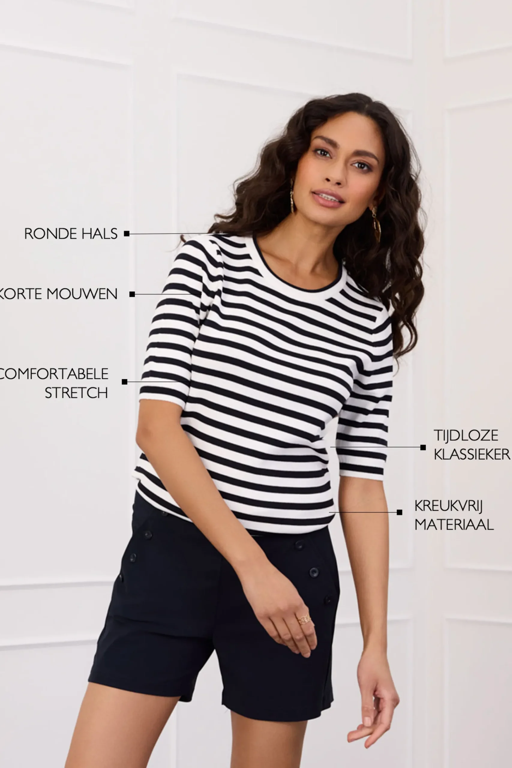 Studio Anneloes Luna stripe short slv pullover -