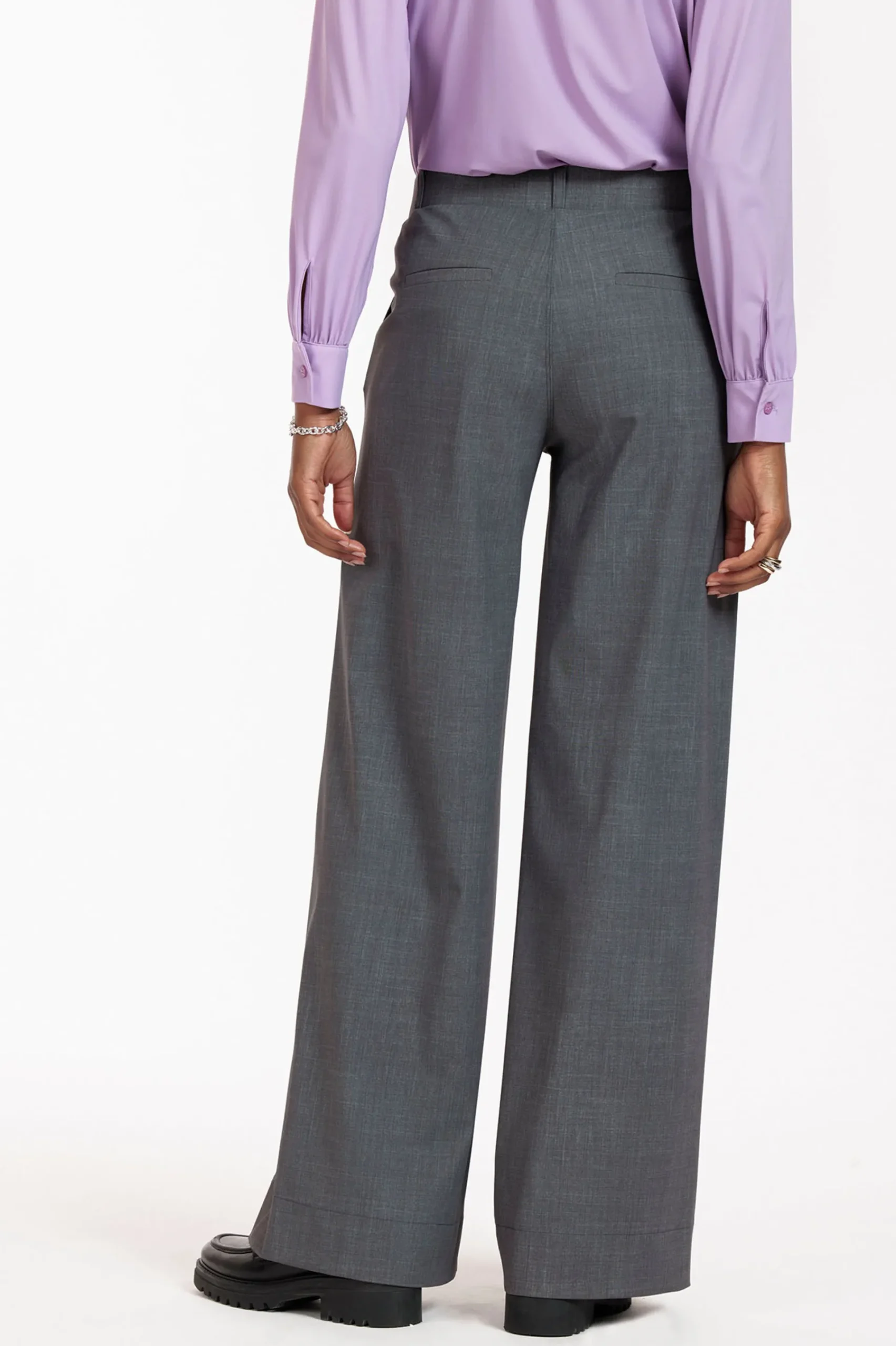 Studio Anneloes Luz grey melee trousers -