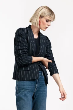 Studio Anneloes Mirelle gold pinstripe blazer -