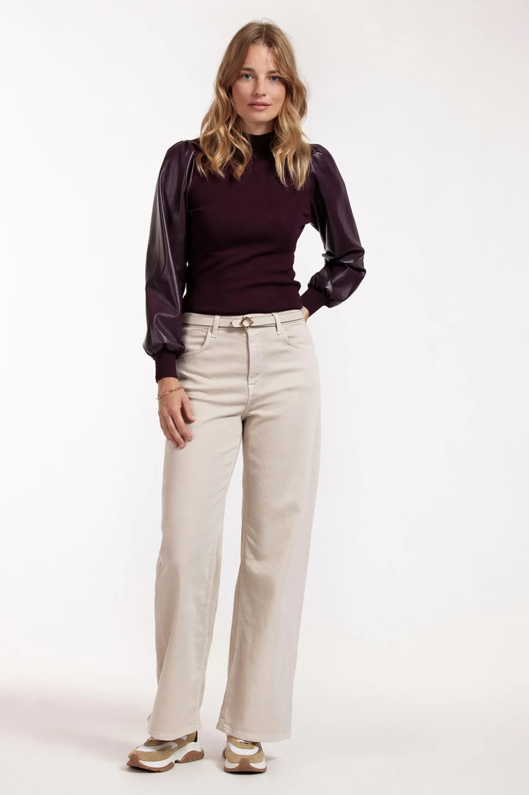 Studio Anneloes Noortje faux leather pullover -