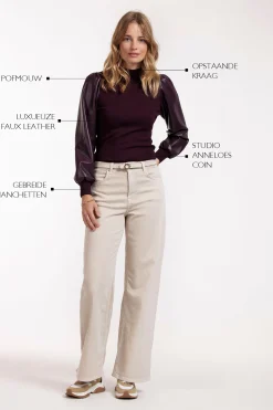 Studio Anneloes Noortje faux leather pullover -