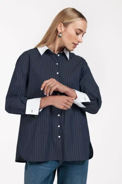 Studio Anneloes Sammie poplin stripe blouse -