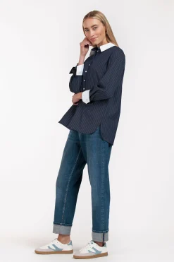 Studio Anneloes Sammie poplin stripe blouse -