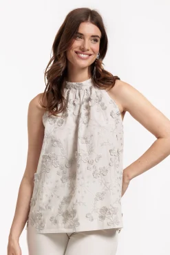 Studio Anneloes Sara fringe embroidery top -