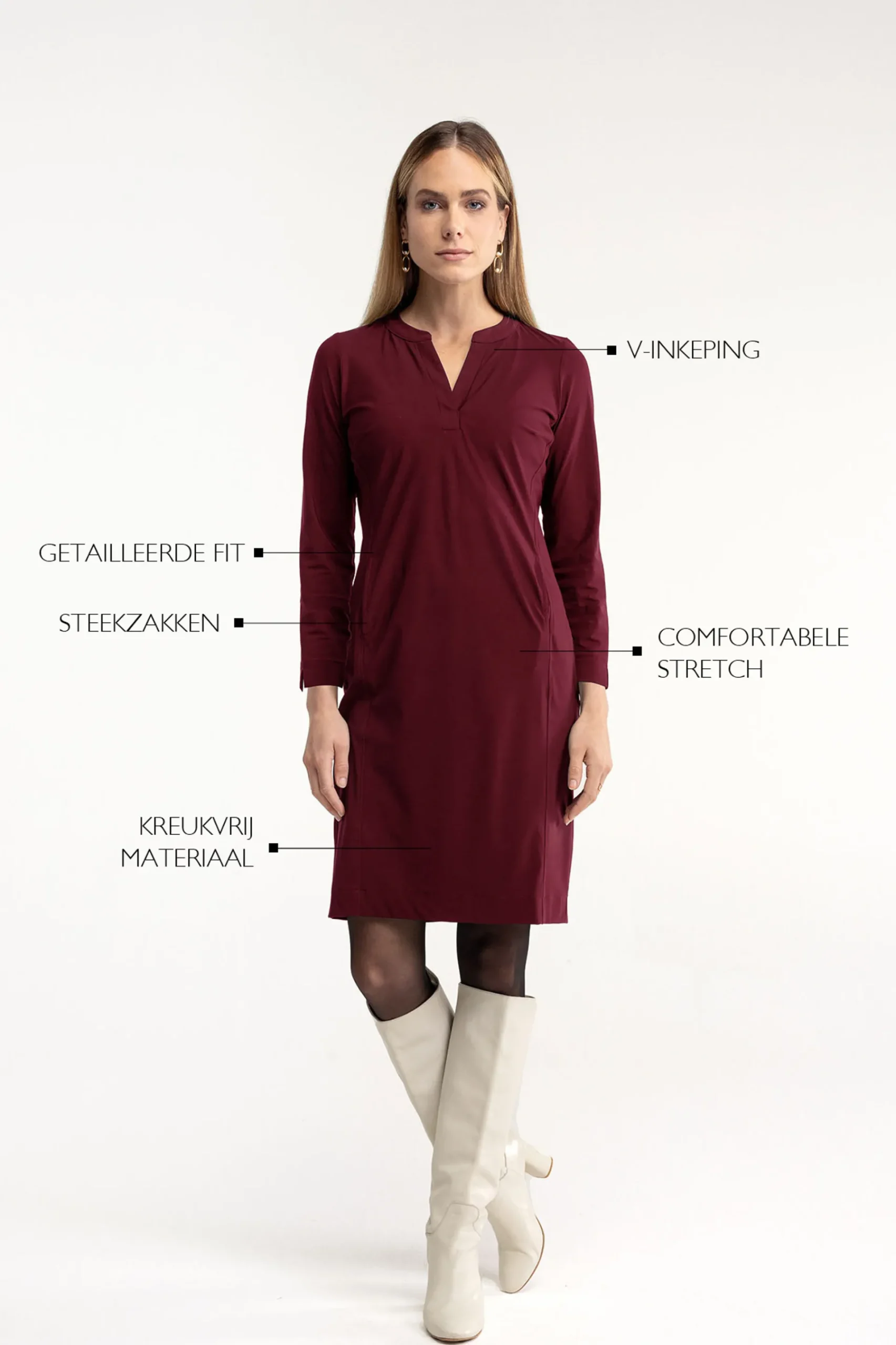Studio Anneloes Simplicity long sleeve dress -