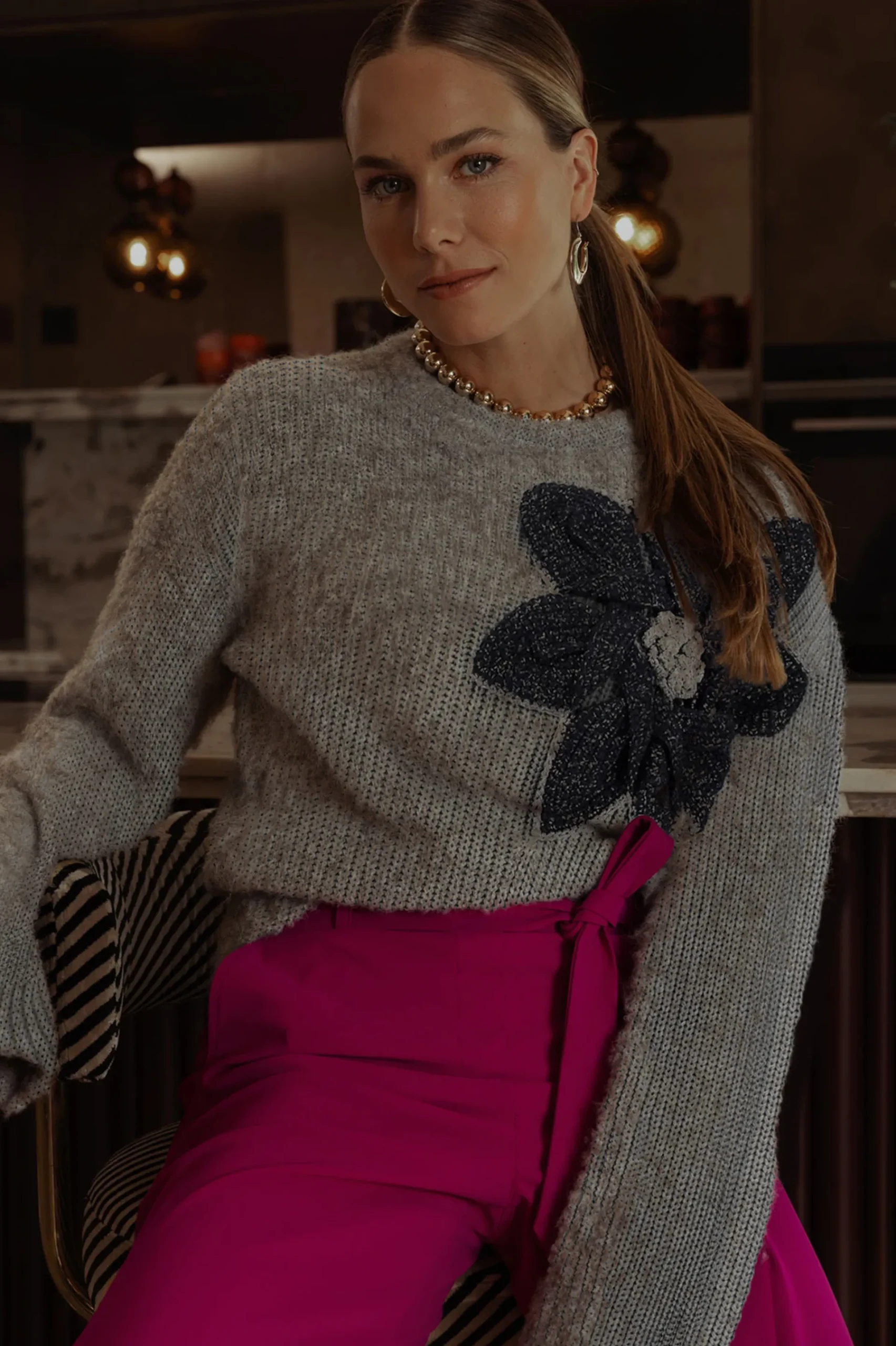 Studio Anneloes Valerie chunky flower pullover -