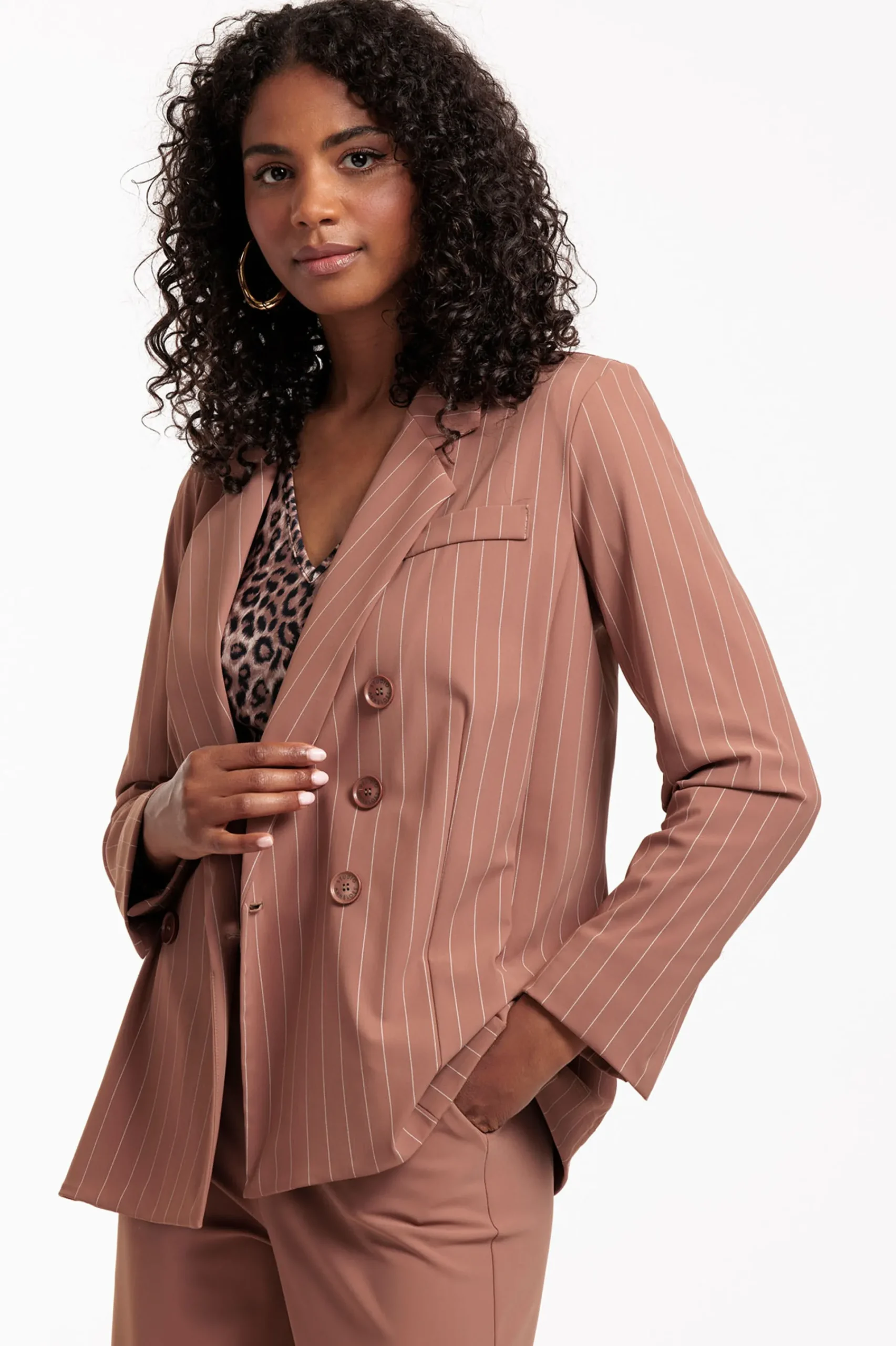 Studio Anneloes Violet pinstripe blazer -